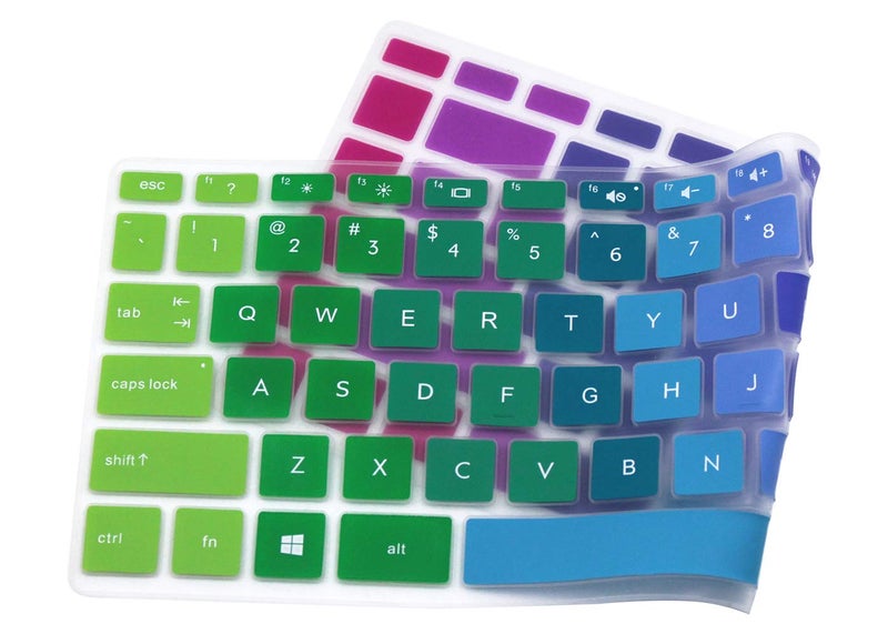 UHamn Silicone Keyboard Cover Skin Compatible for HP Pavilion X360 14M-BA Series 14M-BA011DX 14M-BA013DX 14M-BA015DX 14M-BA114DX, HP 14M-BW Series 14-BW006NR 14-BW010NR 14-BW065NR, HP 14-BF050WM (Rainbow) - Image 2